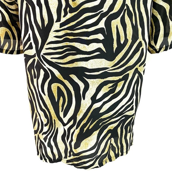 City Slick Tan and Black Tiger Print Button Up - Picture 7 of 8